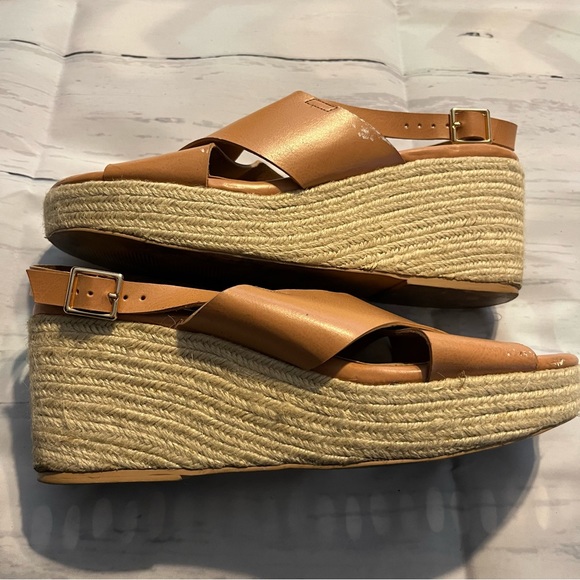 Tan Espadrille Platform Sandals / Wedge Heels, Very Slight Heel, Torrid Size 11W - Picture 8 of 10